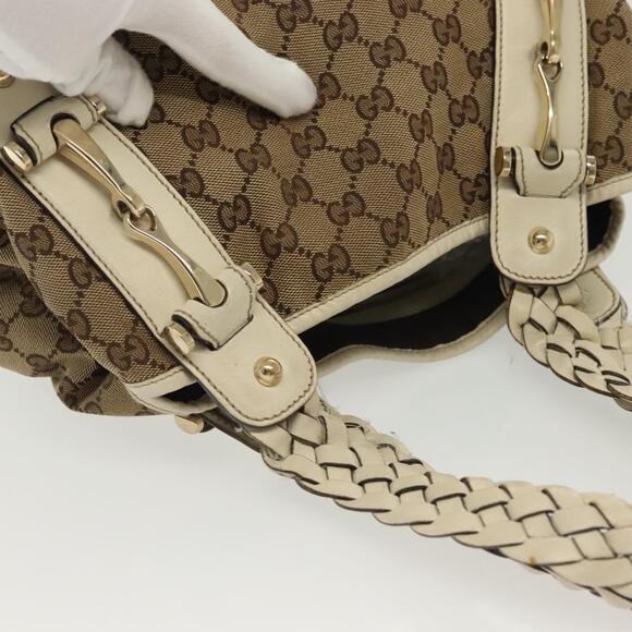GUCCI GG Canvas Tote Bag Beige Gold - Picture 7 of 16